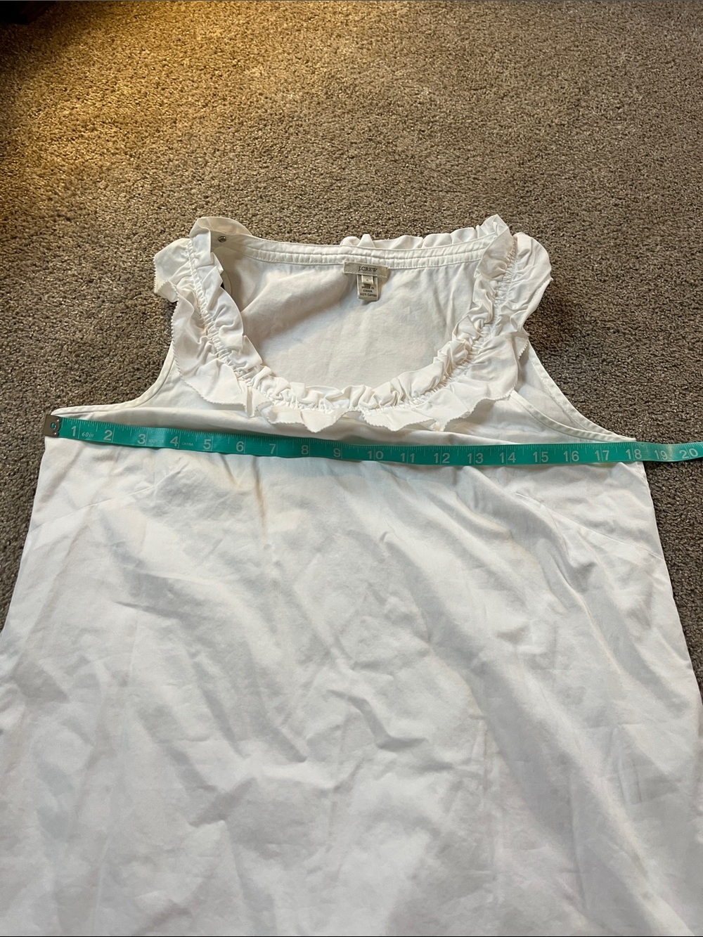 J.Crew Adorable Ruffled Collar 💯% Unlined Cotton White Tank sz6 - Picture 6 of 12